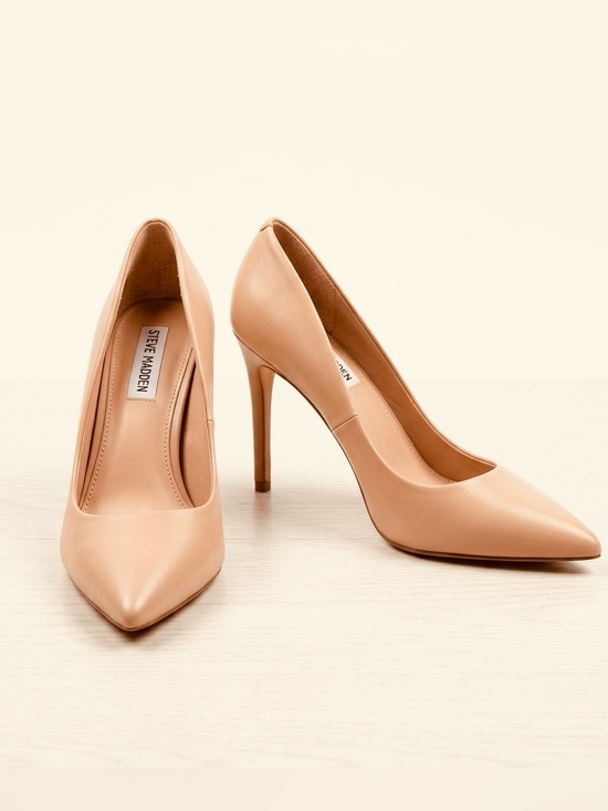 Steve Madden Shoes - Steve Madden Luiza Nude Leather Pointed Toe Stiletto Pumps Size 11M